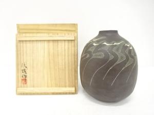 信雄造　鳥文　象嵌　壷